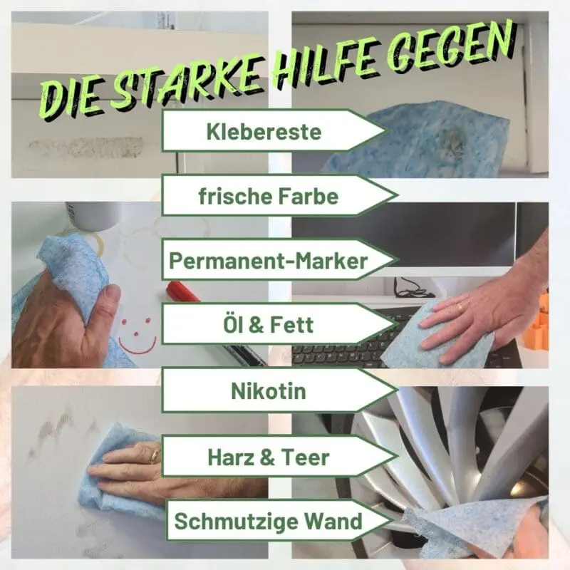 Werkstatt Reinigungstücher von TRYGREEN. Feuchttücher entfernen Öl, Farbe, Fett, Nikotin und Schmierstoff, für die Reinigung von Händen, Maschinen und Werkzeugen.