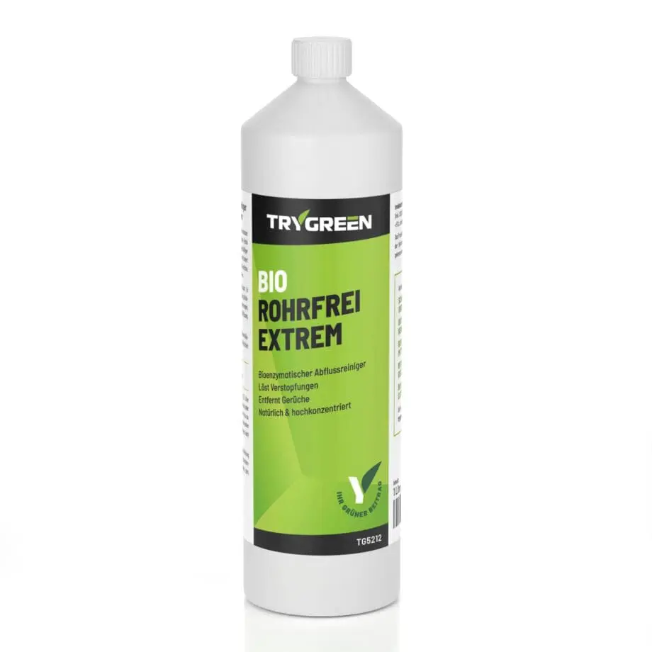 1 Liter Flasche Trygreen Bio Rohrfrei Extrem. Biologischer Abflussreiniger mit Enzymen und Mikroorganismen.