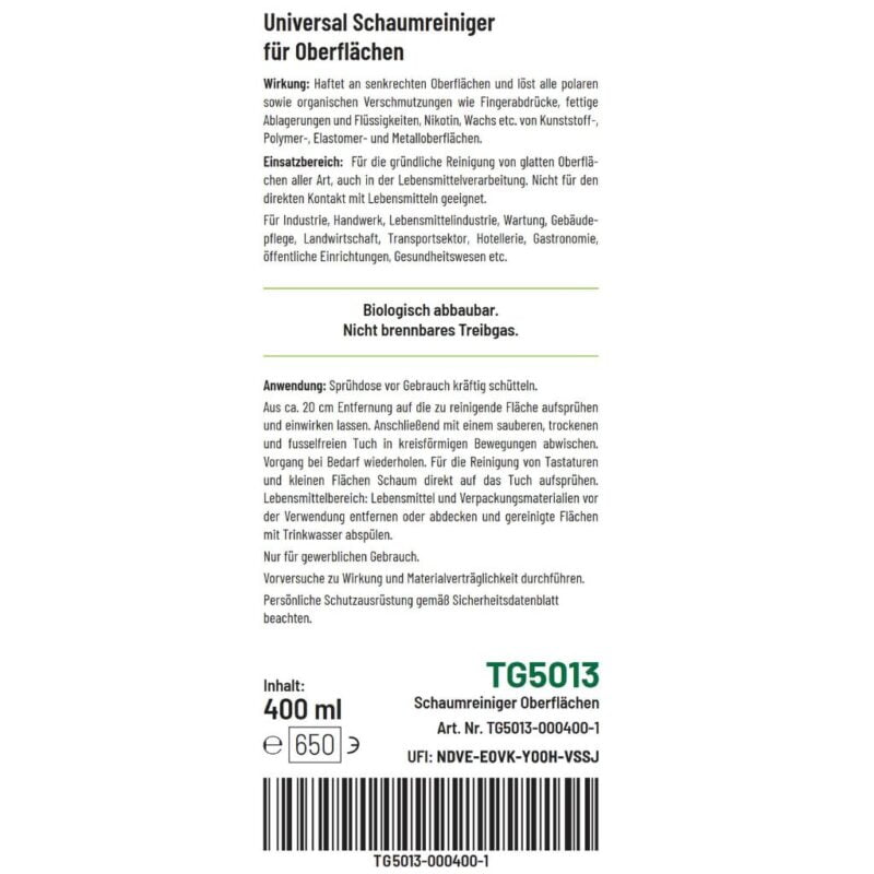 Trygreen Schaumreiniger für alle glatten Oberflächen